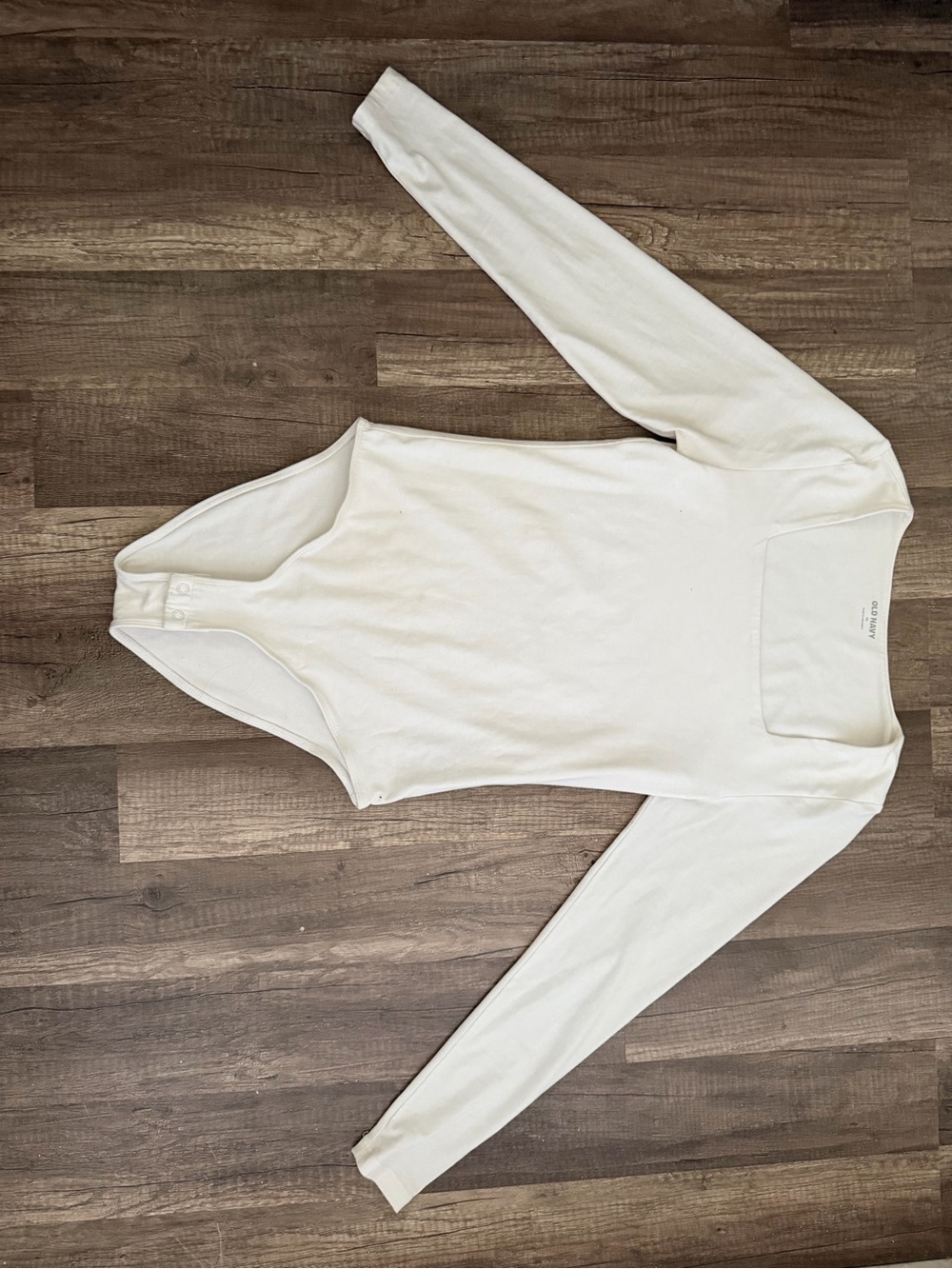 Long Sleeve Square Neck Bodysuit - White